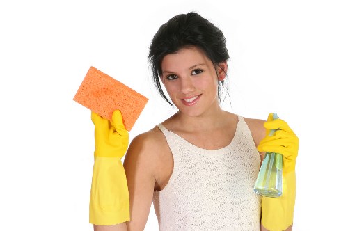 Professional office cleaning of desks and shared workspaces