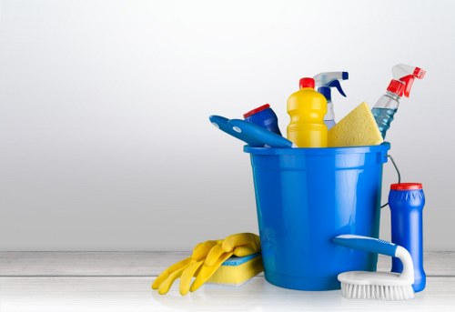 Professional house cleaning in a bright living room