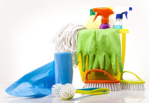 Professional upholstery cleaning process for a couch